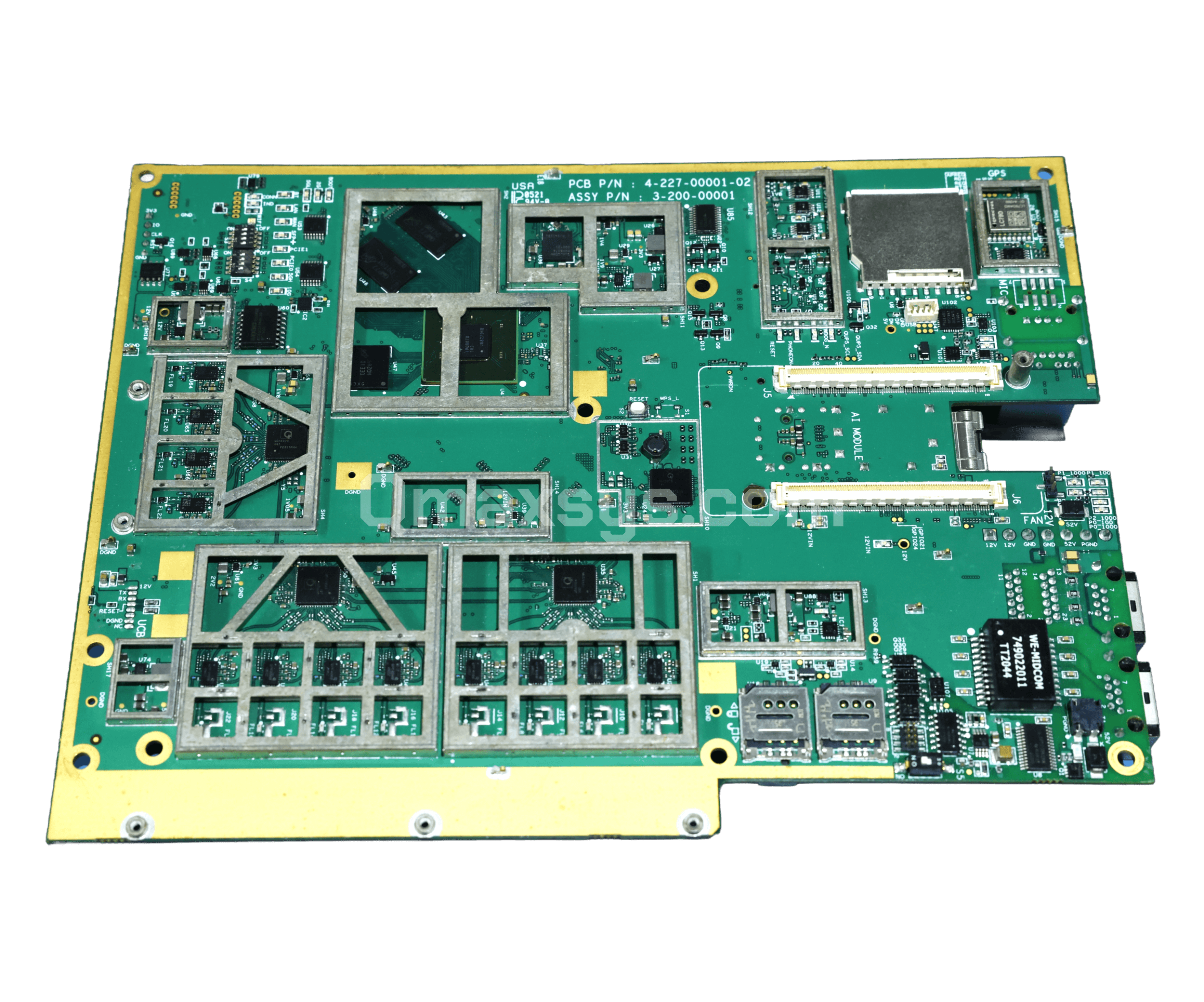 RF engineer testing a board with a spectrum analyzer